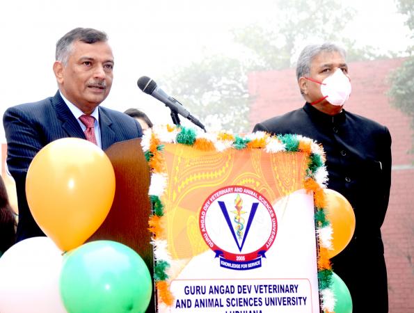 Dr. Inderjeet Singh, Vice Chancellor elaborated the achievements of University on Celebration of Republic Day on 26-1-2022